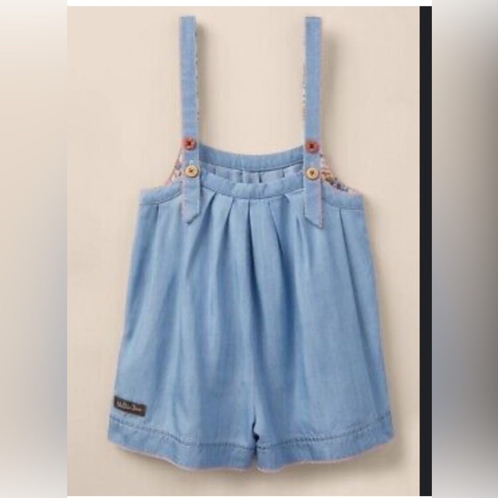 NWT Matilda Jane Heart To Heart Blue Skies Chambray Shortall 6